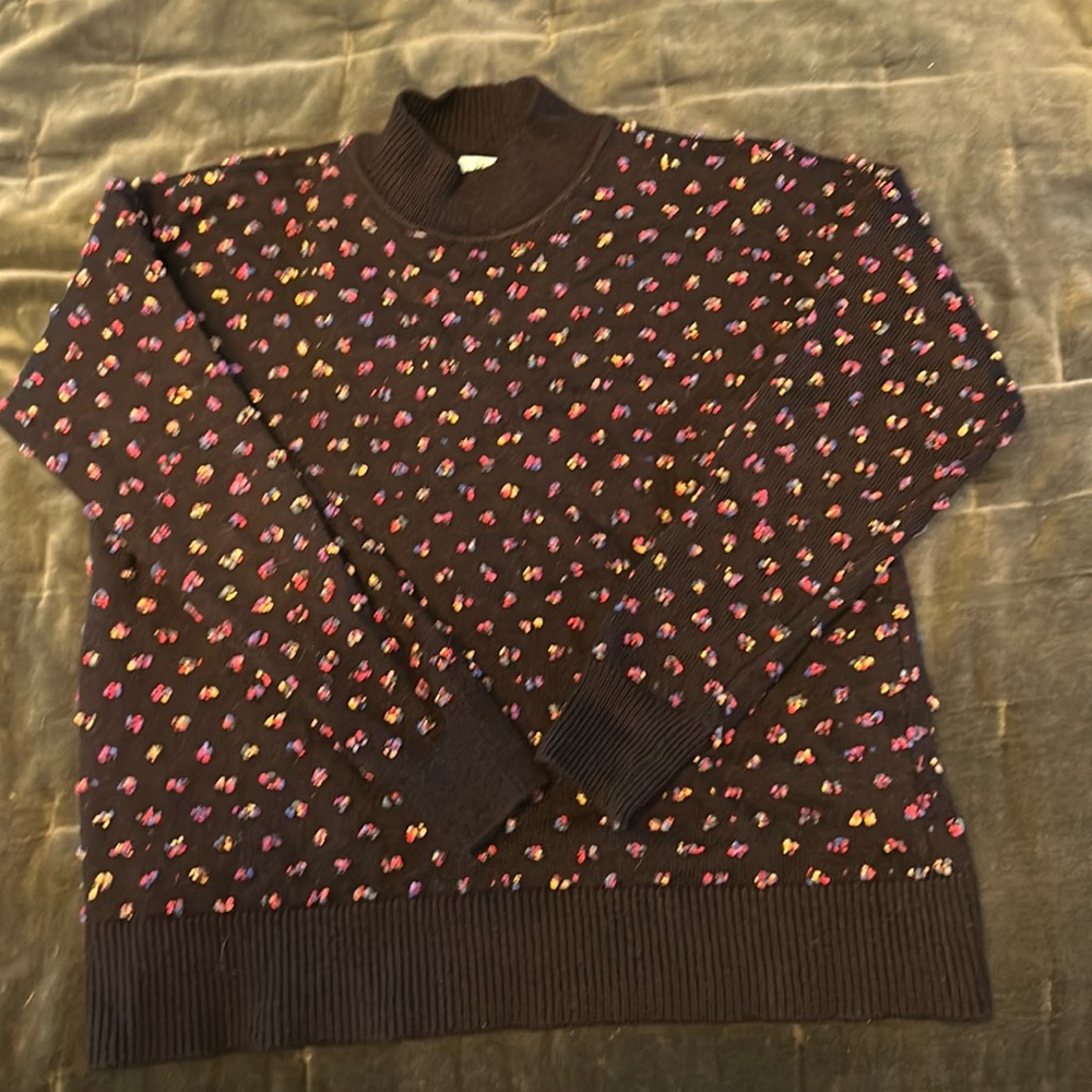 Cece mock neck confetti sweater